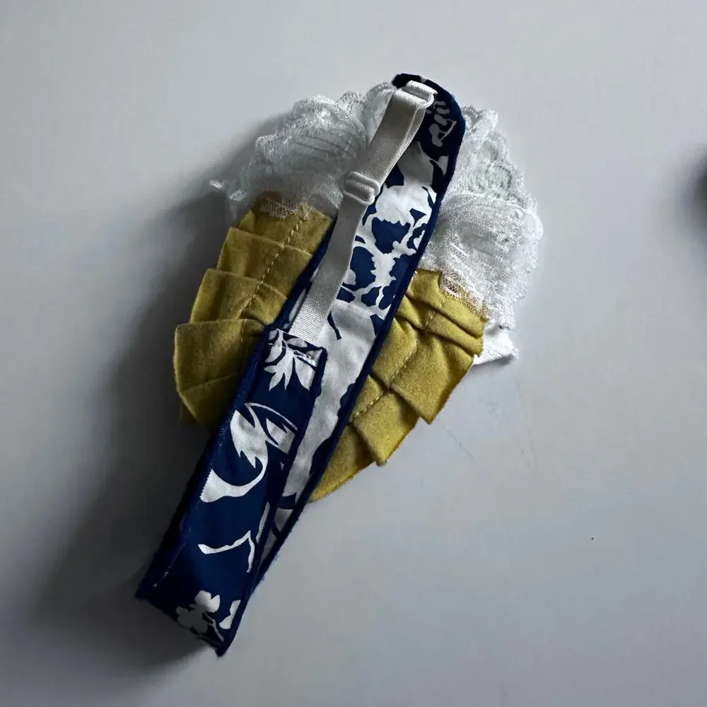Girls Yellow and Blue Flower Headwrap